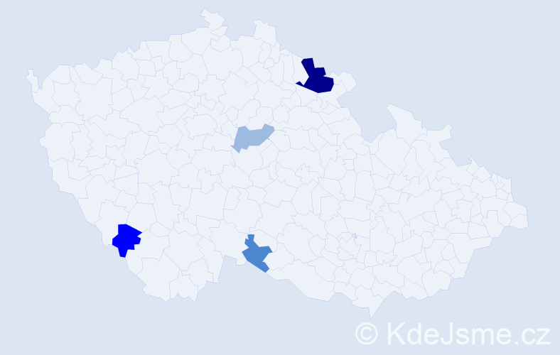 Příjmení: 'Kliger', počet výskytů 10 v celé ČR