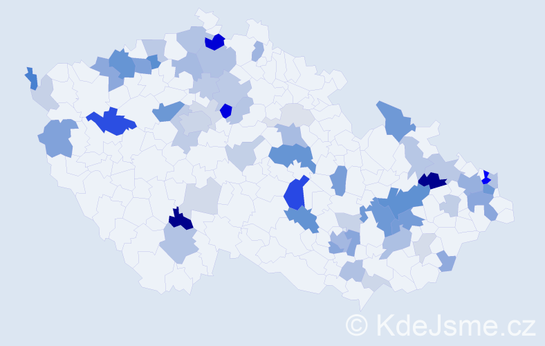 Příjmení: 'Zaťková', počet výskytů 172 v celé ČR