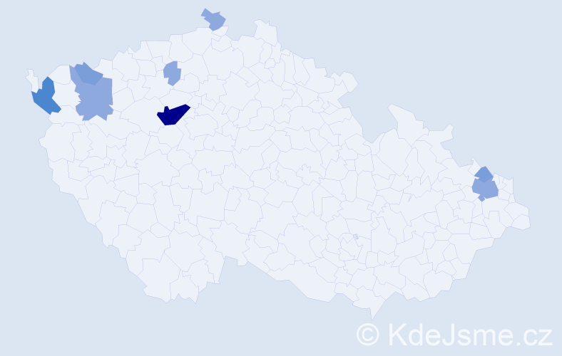 Příjmení: 'Nyš', počet výskytů 18 v celé ČR