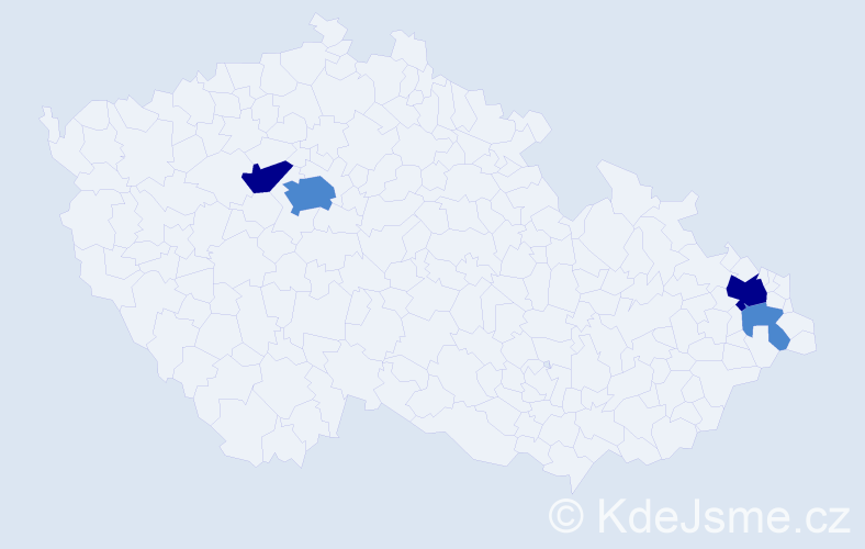 Příjmení: 'Halakucová', počet výskytů 8 v celé ČR