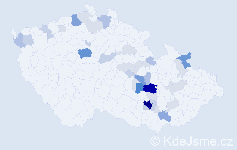 Příjmení: 'Unčovská', počet výskytů 127 v celé ČR