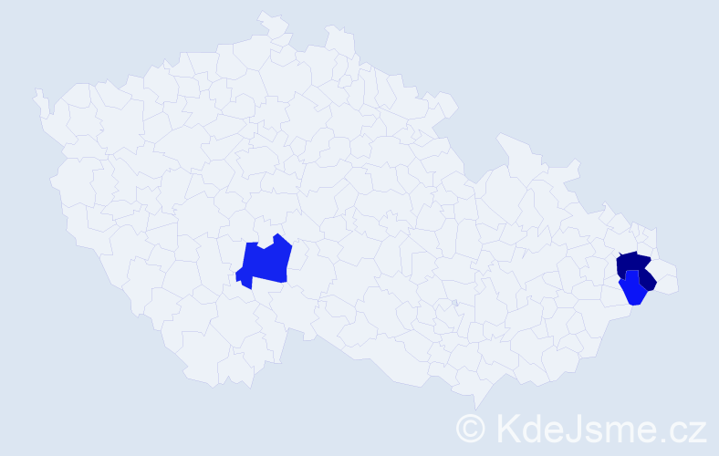 Příjmení: 'Rainochová', počet výskytů 9 v celé ČR