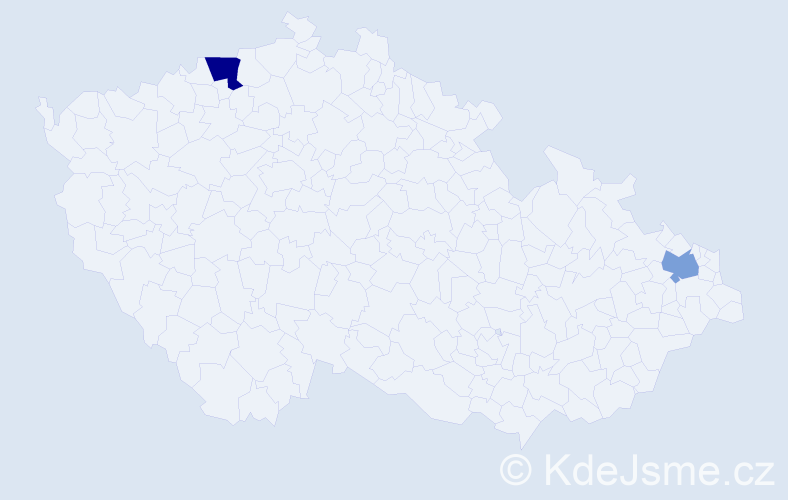 Příjmení: 'Tymoč', počet výskytů 18 v celé ČR