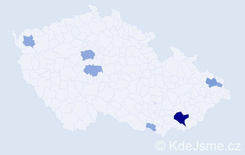 Příjmení: 'Májíčková', počet výskytů 14 v celé ČR