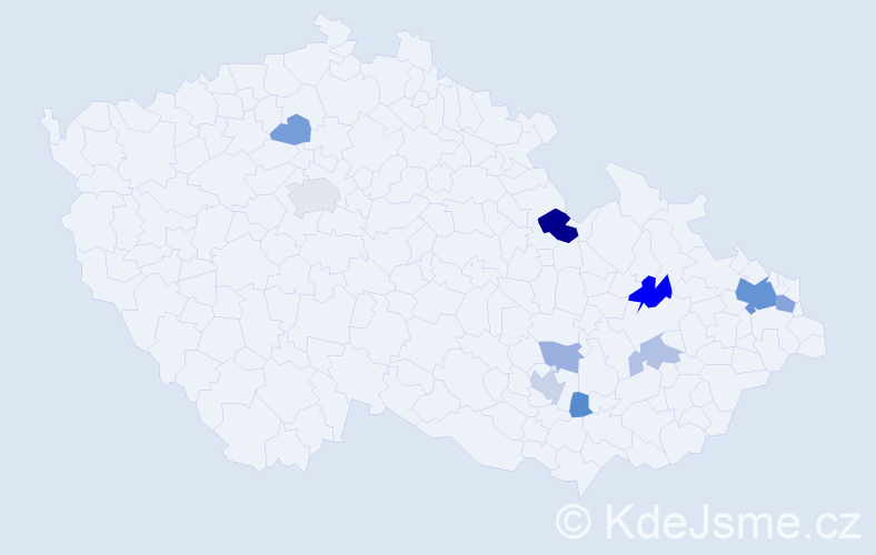 Příjmení: 'Cvilink', počet výskytů 23 v celé ČR