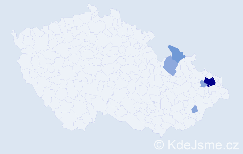 Příjmení: 'Kotara', počet výskytů 17 v celé ČR