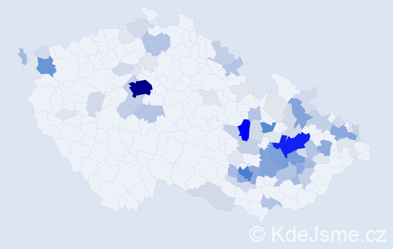 Příjmení: 'Palla', počet výskytů 309 v celé ČR