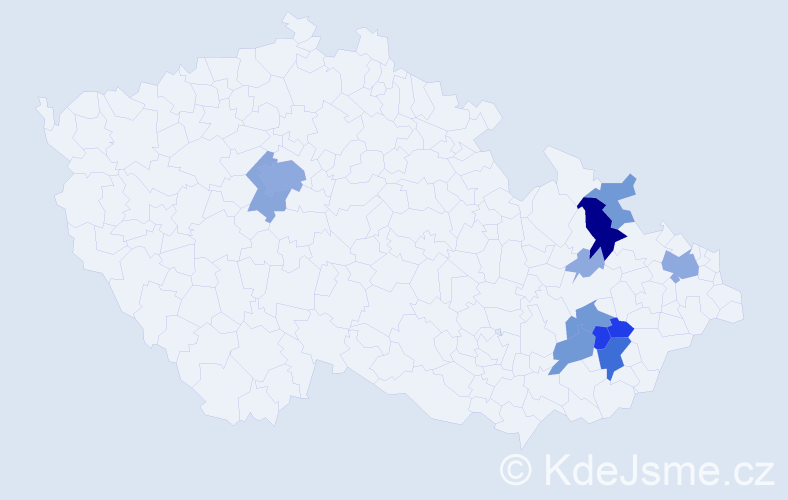 Příjmení: 'Vaclachová', počet výskytů 40 v celé ČR
