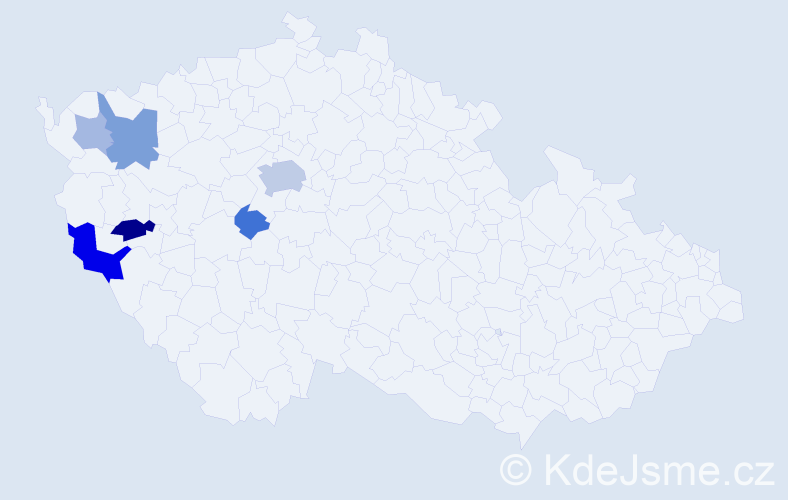Příjmení: 'Kamicová', počet výskytů 15 v celé ČR