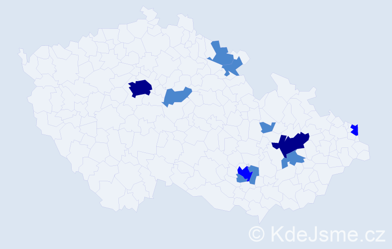 Příjmení: 'Sowa', počet výskytů 16 v celé ČR