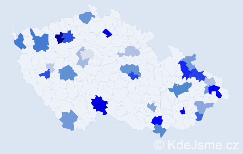 Příjmení: 'Mičuda', počet výskytů 58 v celé ČR