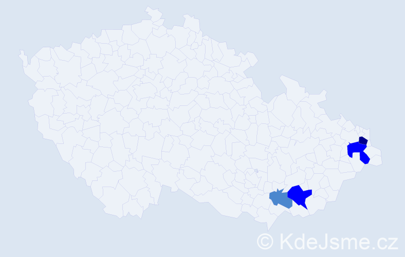 Příjmení: 'Tymon', počet výskytů 8 v celé ČR