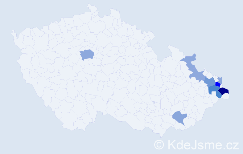 Příjmení: 'Szokala', počet výskytů 29 v celé ČR