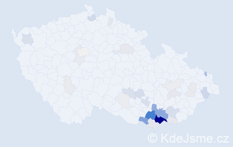 Příjmení: 'Stávková', počet výskytů 180 v celé ČR