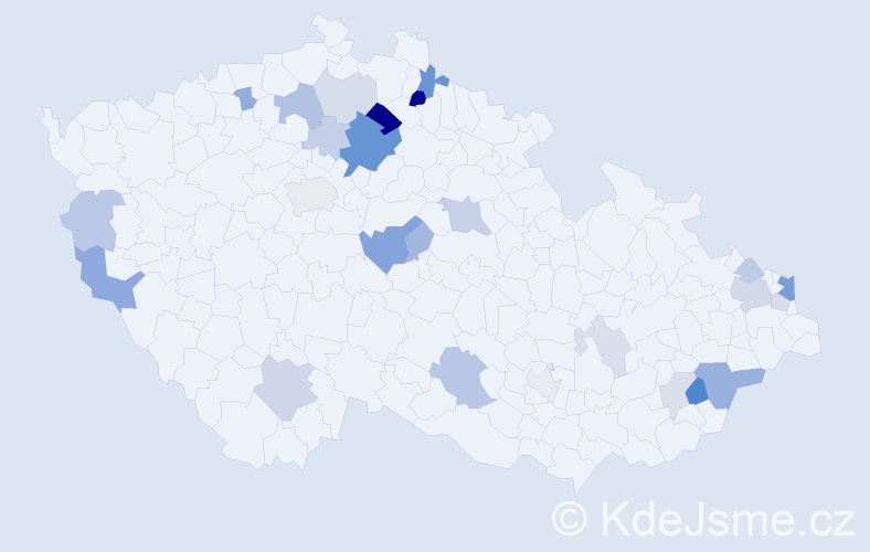 Příjmení: 'Mucska', počet výskytů 56 v celé ČR