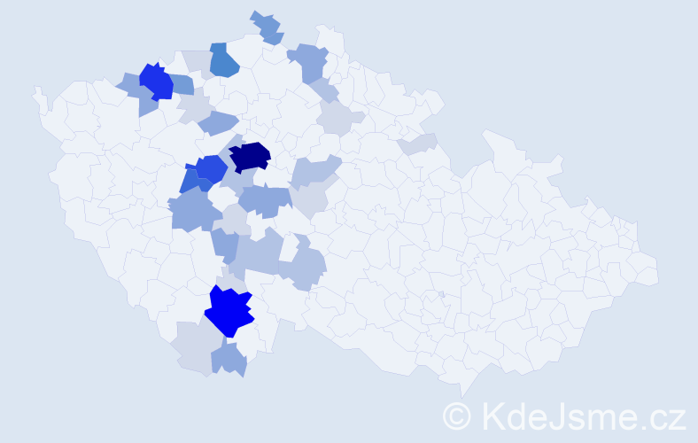 Příjmení: 'Mrkáčková', počet výskytů 121 v celé ČR