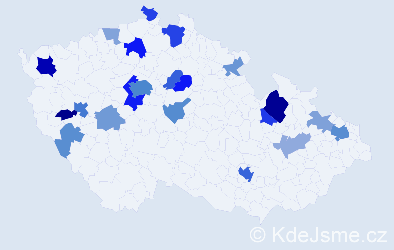 Příjmení: 'Lauermannová', počet výskytů 54 v celé ČR