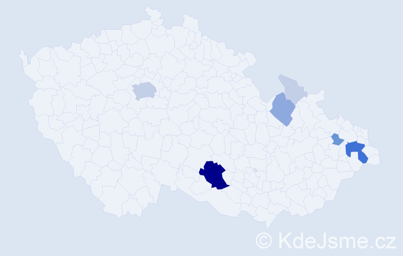 Příjmení: 'Babuněk', počet výskytů 25 v celé ČR