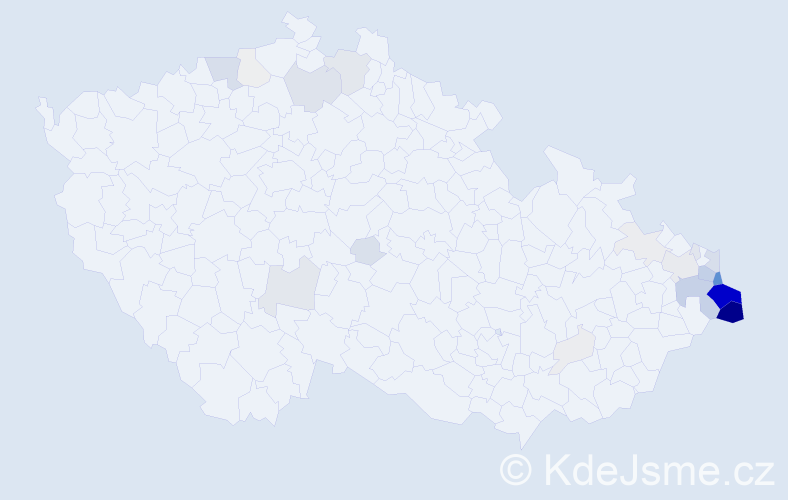 Příjmení: 'Bilko', počet výskytů 131 v celé ČR