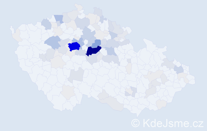 Příjmení: 'Sixta', počet výskytů 366 v celé ČR