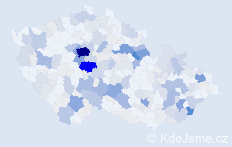 Příjmení: 'Vilímek', počet výskytů 722 v celé ČR