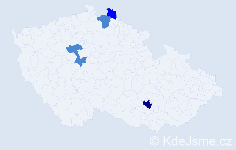 Příjmení: 'Kedajová', počet výskytů 8 v celé ČR