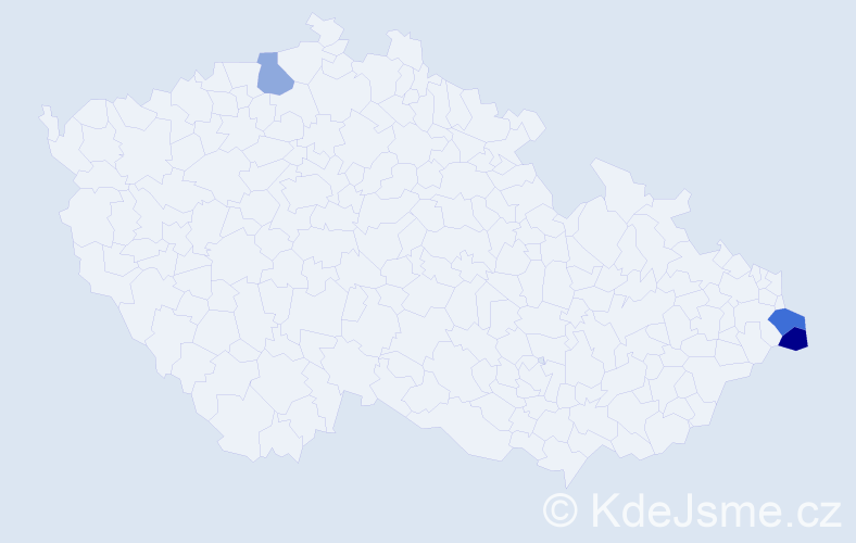 Příjmení: 'Przepiorová', počet výskytů 15 v celé ČR