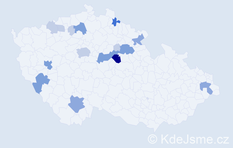 Příjmení: 'Kuch', počet výskytů 43 v celé ČR