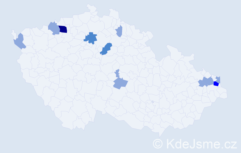Příjmení: 'Fupšová', počet výskytů 20 v celé ČR