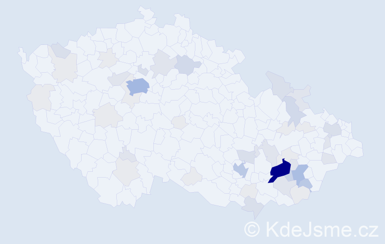 Příjmení: 'Mrhálková', počet výskytů 159 v celé ČR