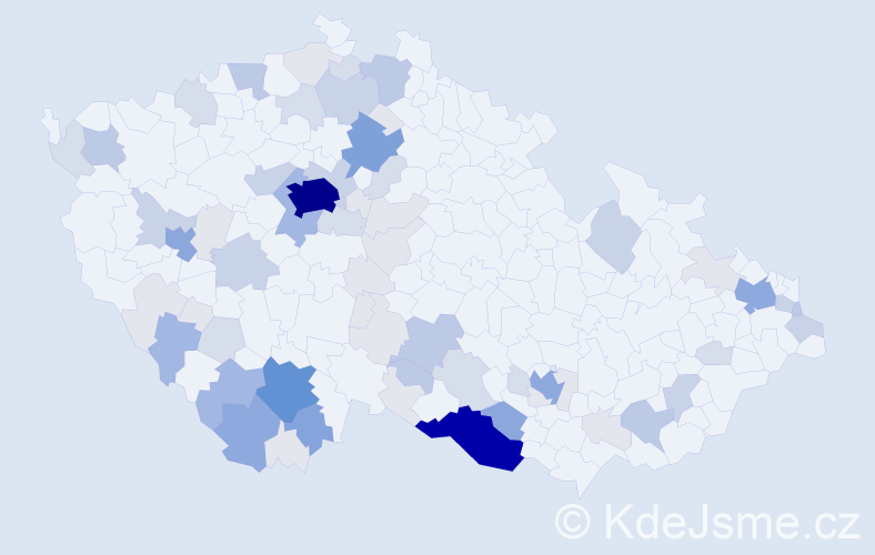 Příjmení: 'Pelech', počet výskytů 254 v celé ČR