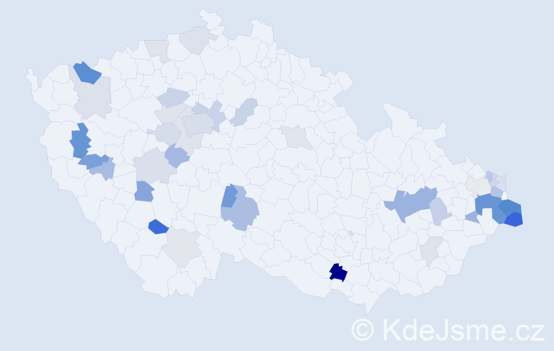Příjmení: 'Malik', počet výskytů 82 v celé ČR
