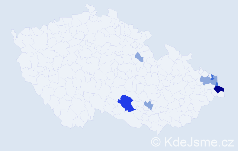 Příjmení: 'Kobiela', počet výskytů 33 v celé ČR
