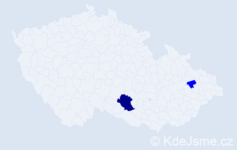 Příjmení: 'Kaima', počet výskytů 3 v celé ČR