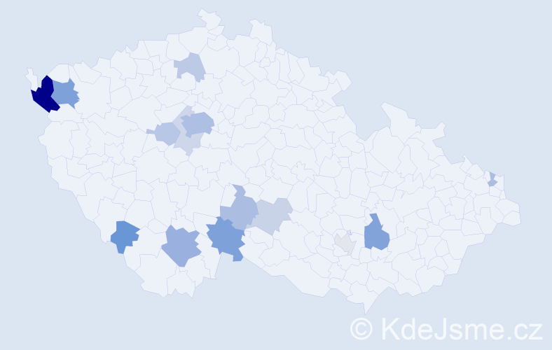 Příjmení: 'Tutter', počet výskytů 40 v celé ČR