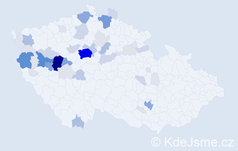 Příjmení: 'Kotva', počet výskytů 158 v celé ČR