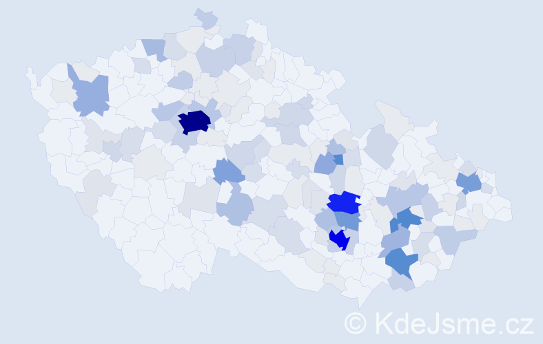 Příjmení: 'Borek', počet výskytů 561 v celé ČR