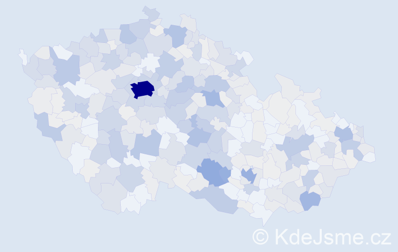 Příjmení: 'Kafka', počet výskytů 1751 v celé ČR