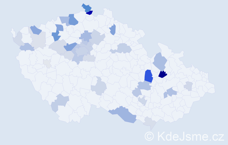 Příjmení: 'Kessler', počet výskytů 114 v celé ČR