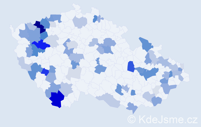 Příjmení: 'Ondrejka', počet výskytů 202 v celé ČR