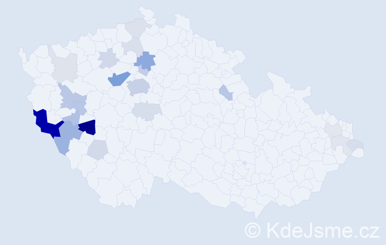 Příjmení: 'Beroušková', počet výskytů 72 v celé ČR