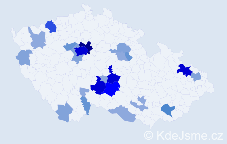Příjmení: 'Truplová', počet výskytů 78 v celé ČR