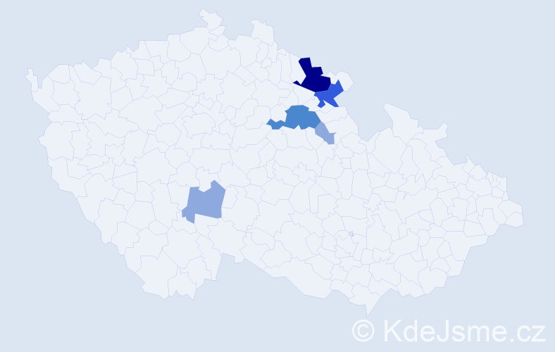 Příjmení: 'Rejdák', počet výskytů 12 v celé ČR
