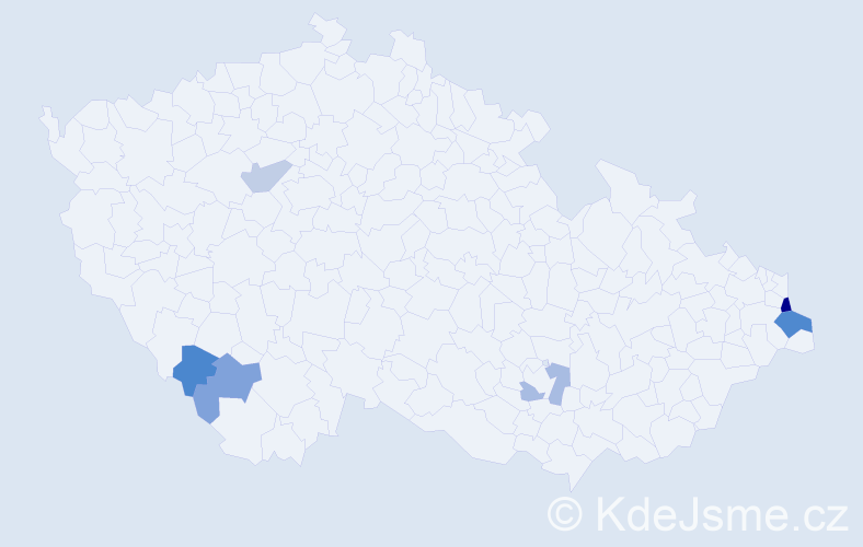Příjmení: 'Kidoň', počet výskytů 10 v celé ČR