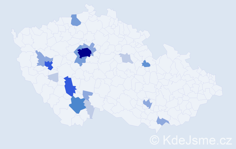 Příjmení: 'Zabranská', počet výskytů 50 v celé ČR