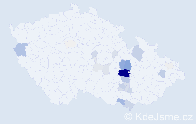 Příjmení: 'Bělehrádek', počet výskytů 82 v celé ČR