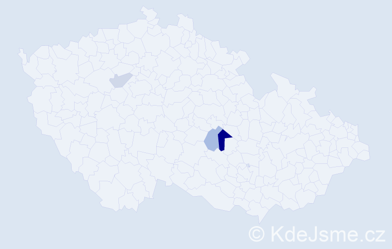 Příjmení: 'Domaničová', počet výskytů 5 v celé ČR