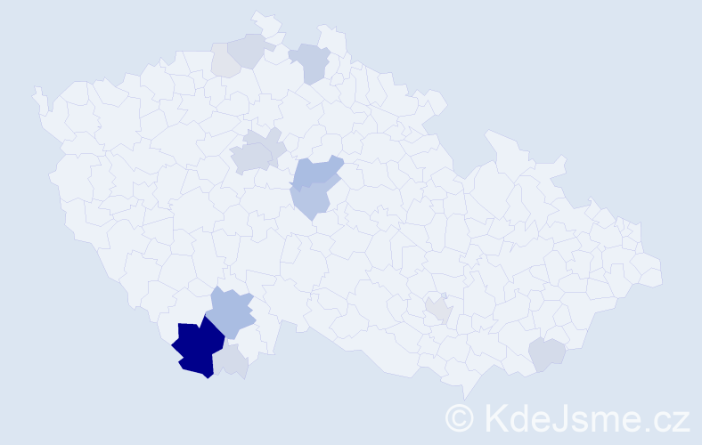 Příjmení: 'Gallistl', počet výskytů 64 v celé ČR