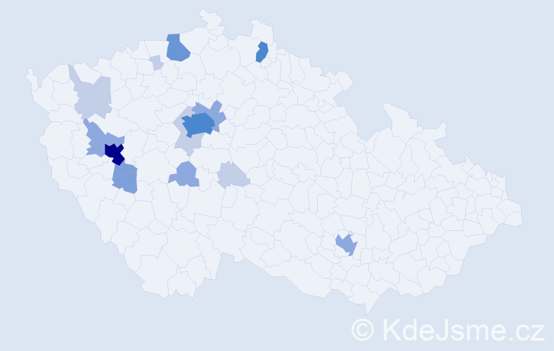 Příjmení: 'Sutnarová', počet výskytů 43 v celé ČR