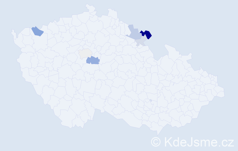 Příjmení: 'Keresteši', počet výskytů 14 v celé ČR